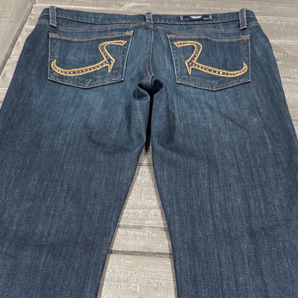 Women’s Rock & Republic Stylish Blue Jeans with Gold Accents